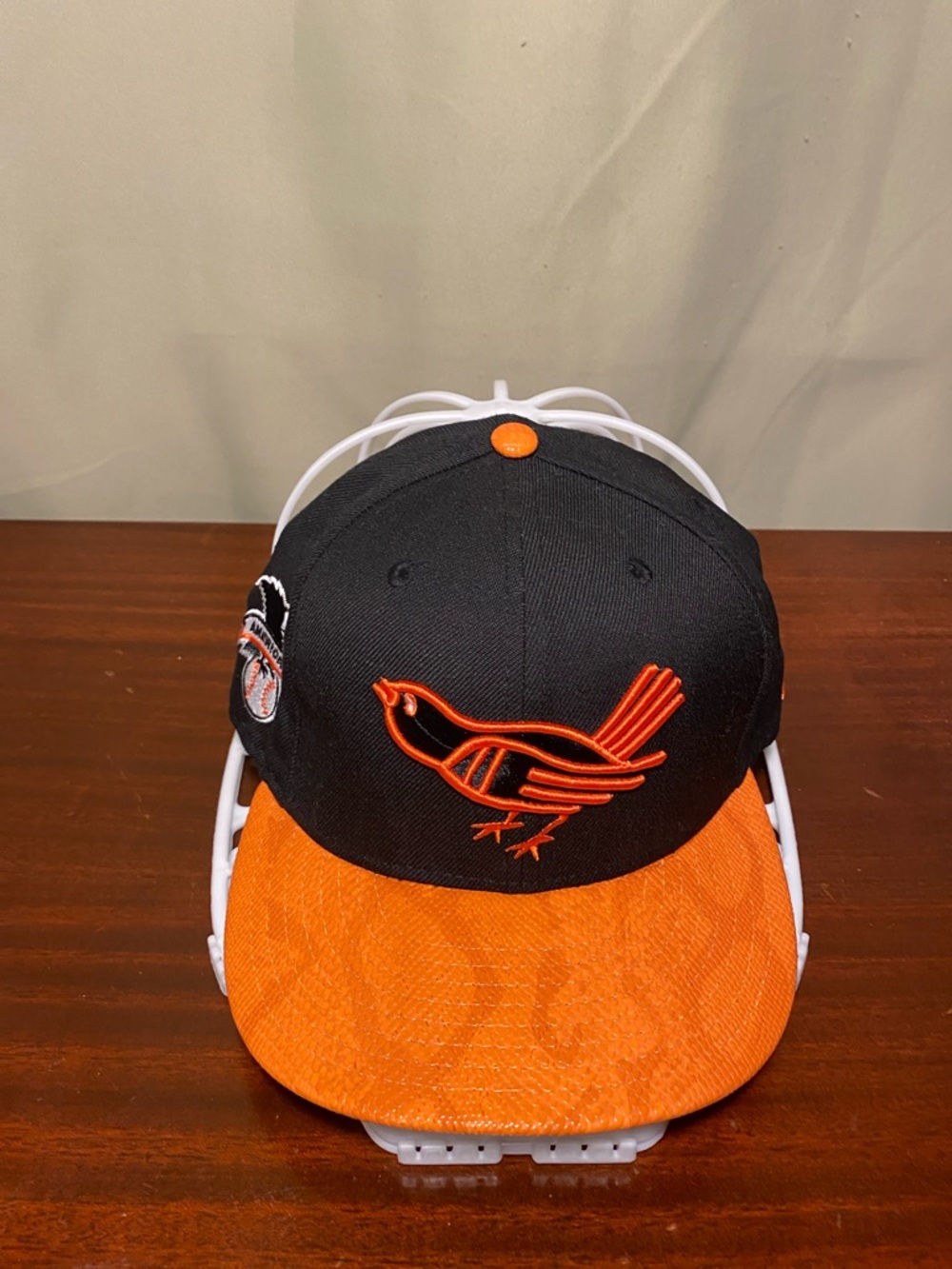 Baltimore Orioles Cooperstown Collection Vintage Bird Faux Snakeskin Visor Cap
